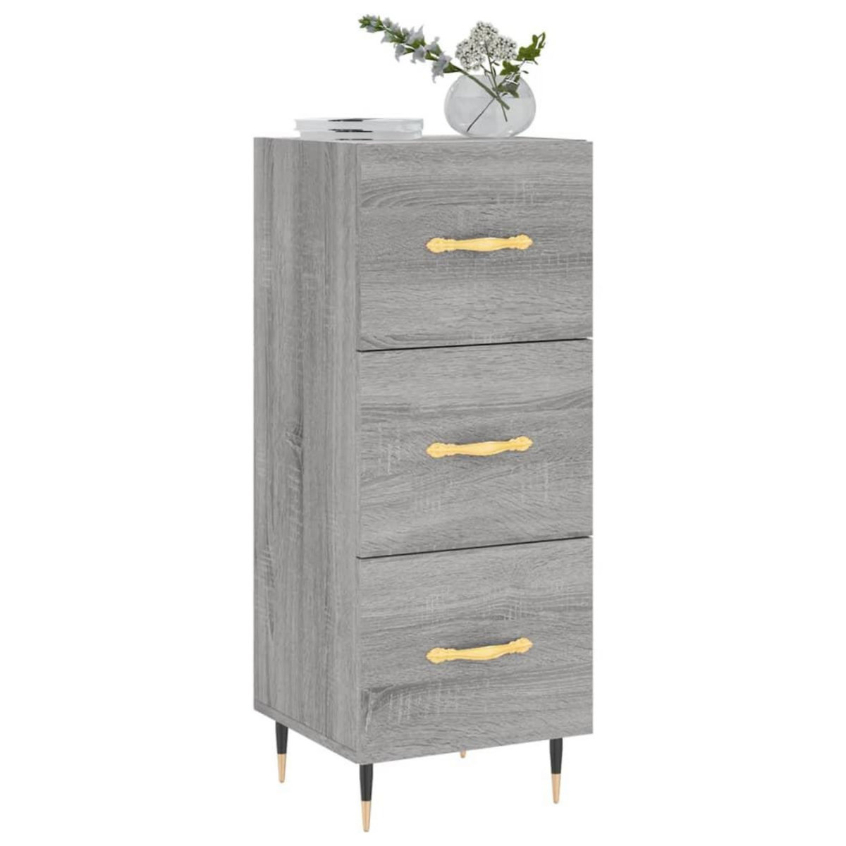 VIDAXL Buffet Sonoma gris 34,5x34x90 cm Bois d'ingenierie