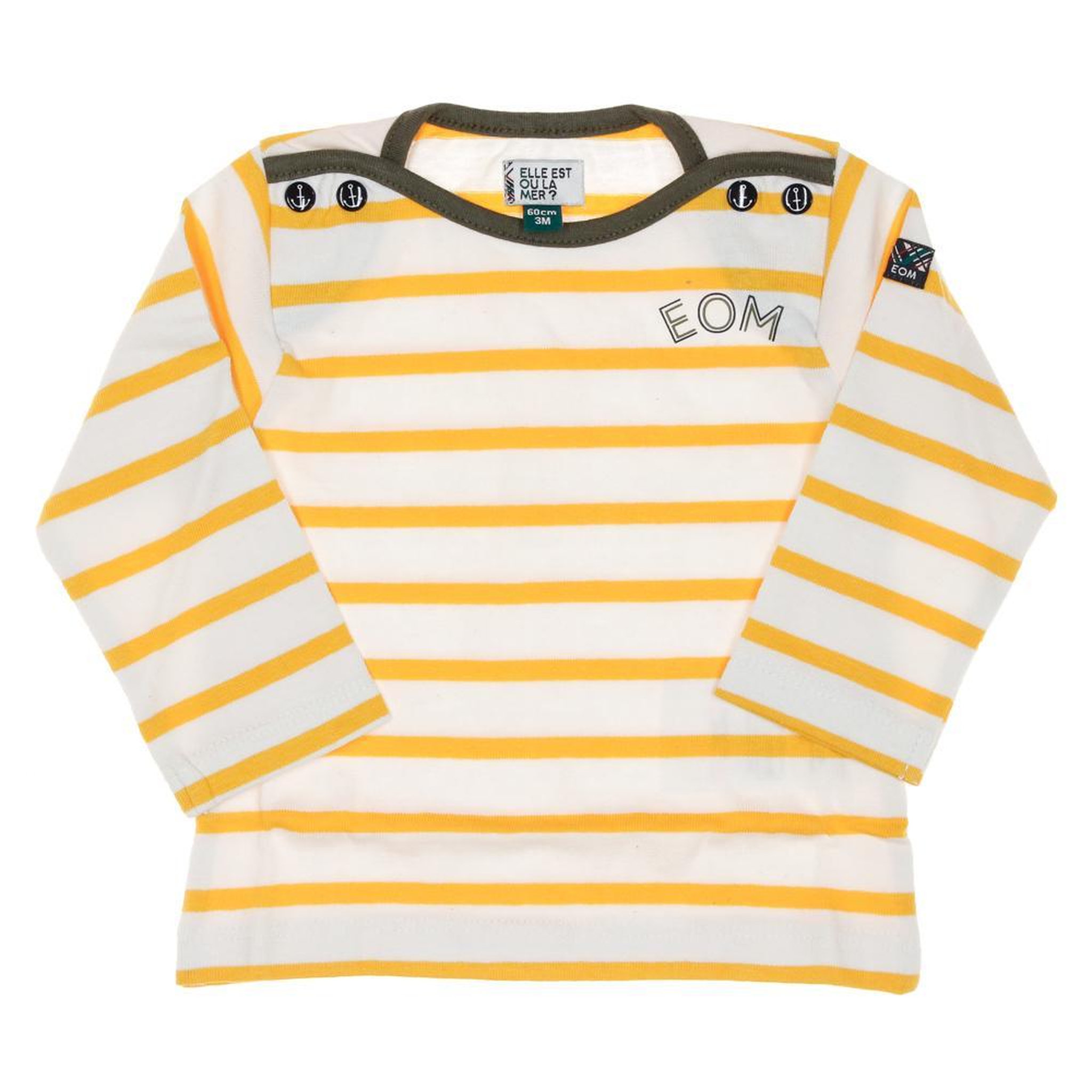 Voir la diapositive 1 : ELLE EST OU LA MER T-shirt Jaune/Kaki Garçon EOM Loris