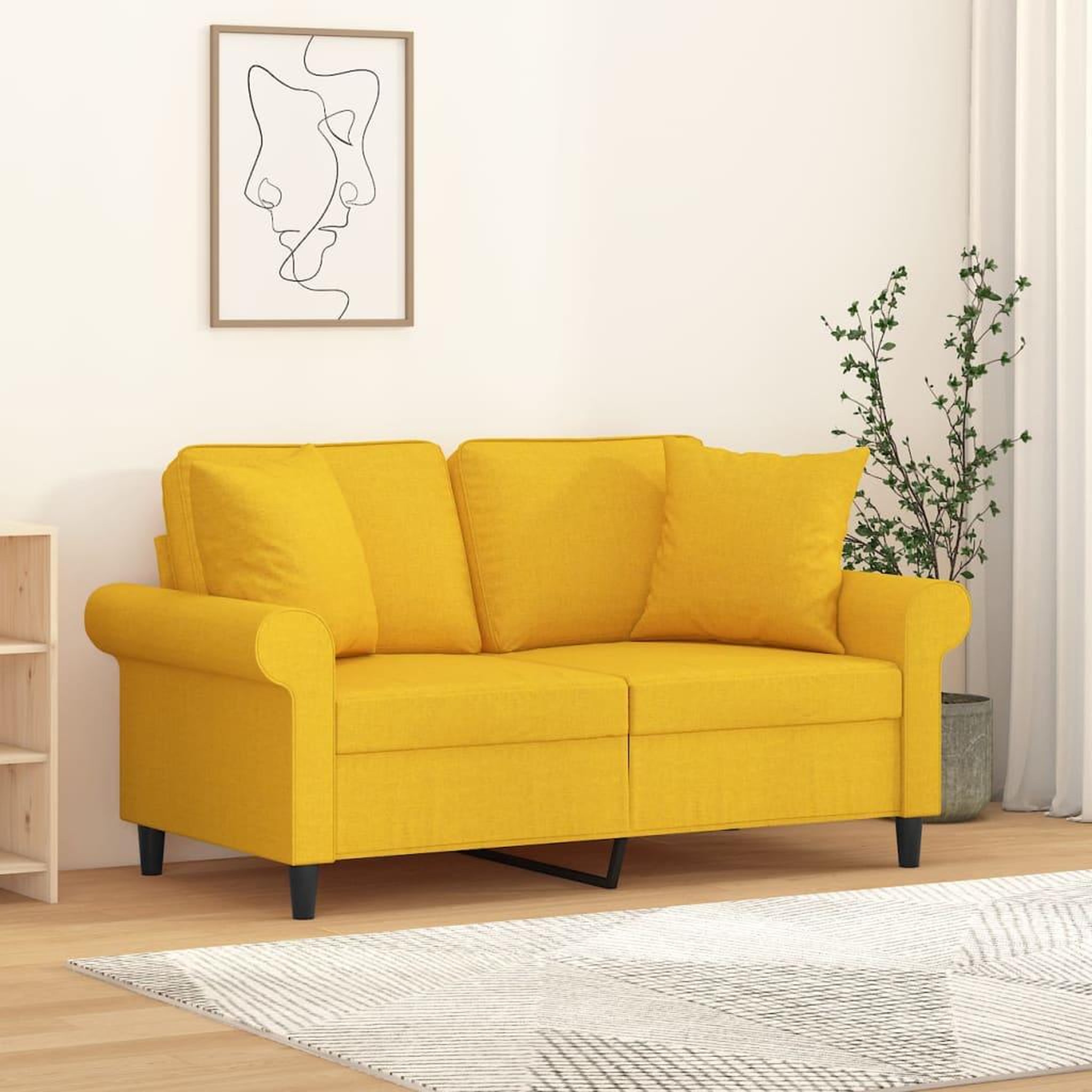 Voir la diapositive 1 : VIDAXL Coussins decoratifs lot de 2 Jaune clair 40x40 cm Tissu