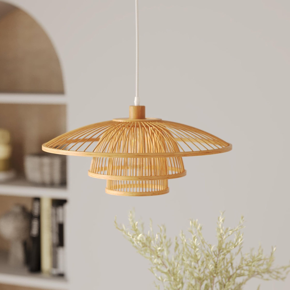 Rendez vous déco Suspension en bambou naturel et métal D50 cm-Mirabel