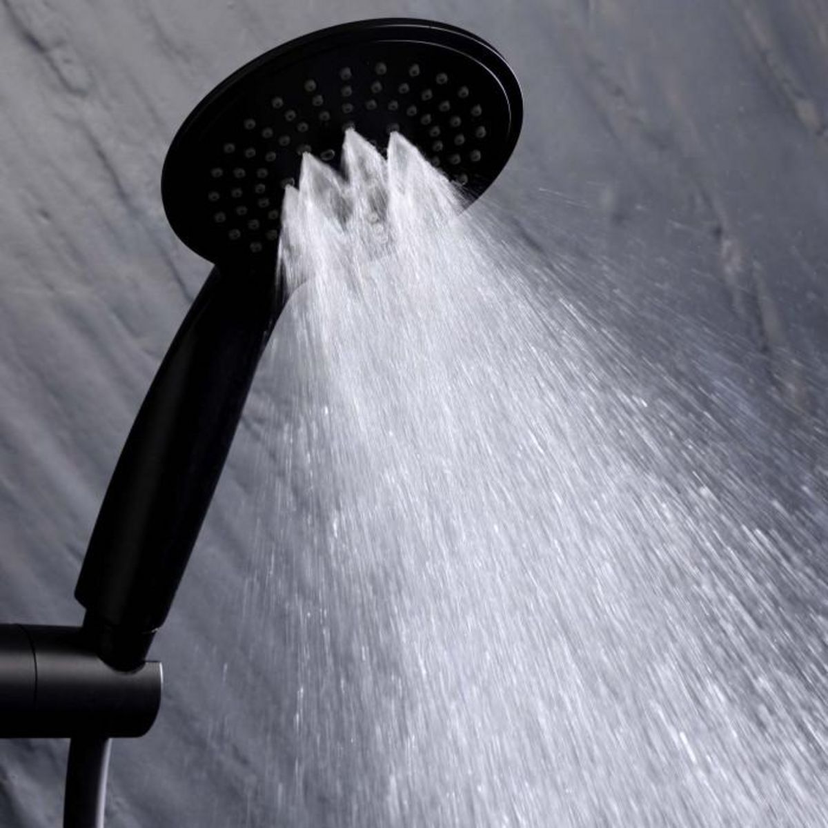 Paris Prix Ensemble Barre de Douche & Pommeau  5 Positions  24cm Noir