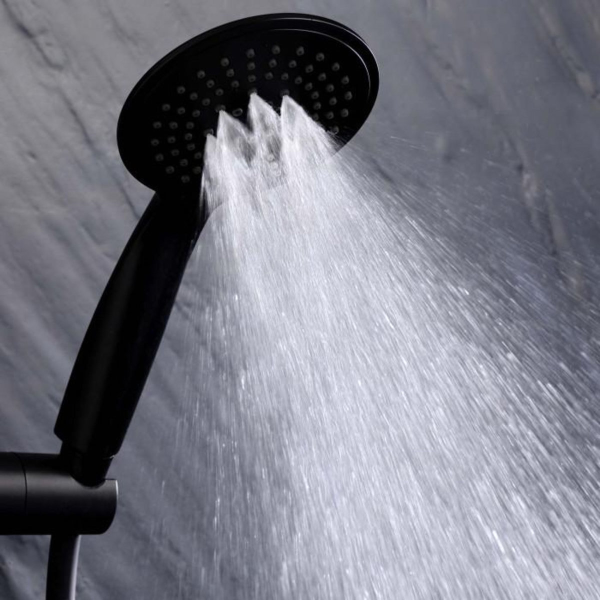 Paris Prix Ensemble Barre de Douche & Pommeau  5 Positions  24cm Noir