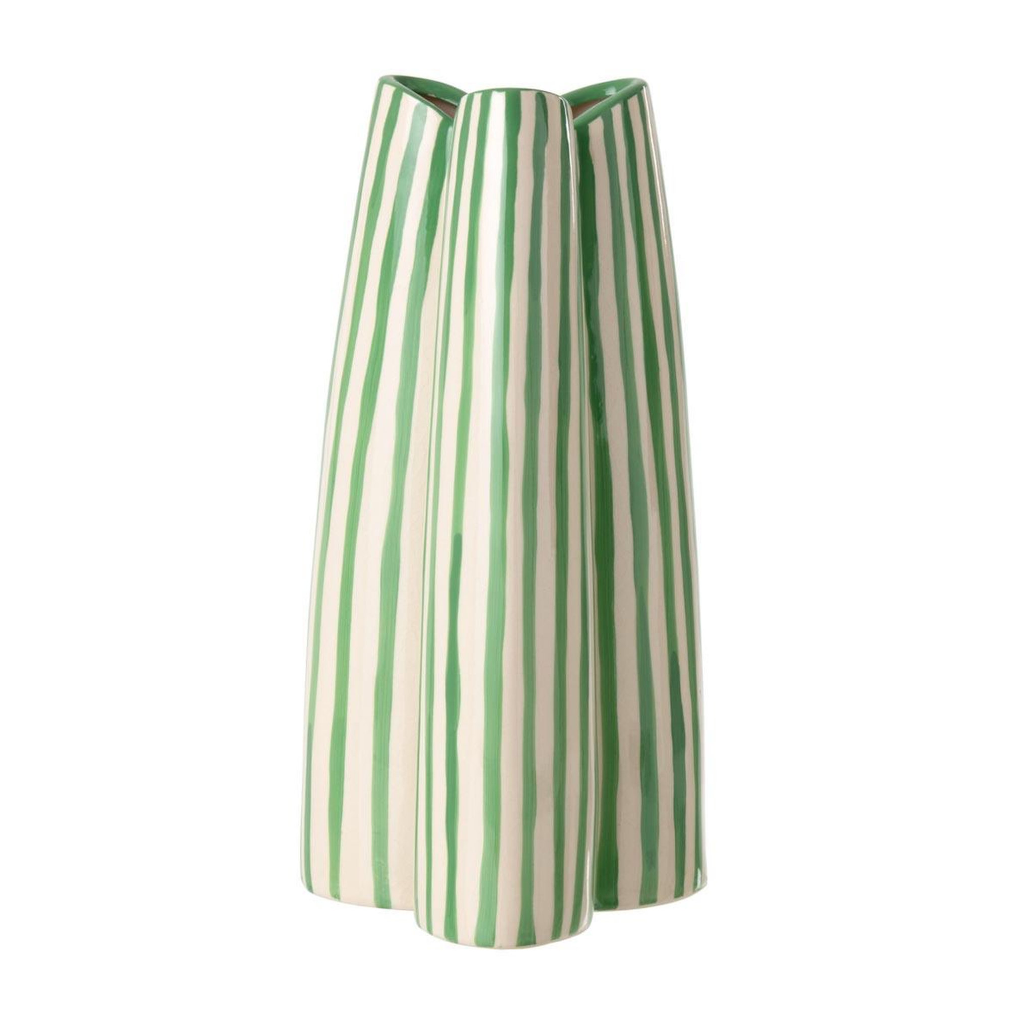 J-LINE Vase rayé en porcelaine  menton  44cm vert