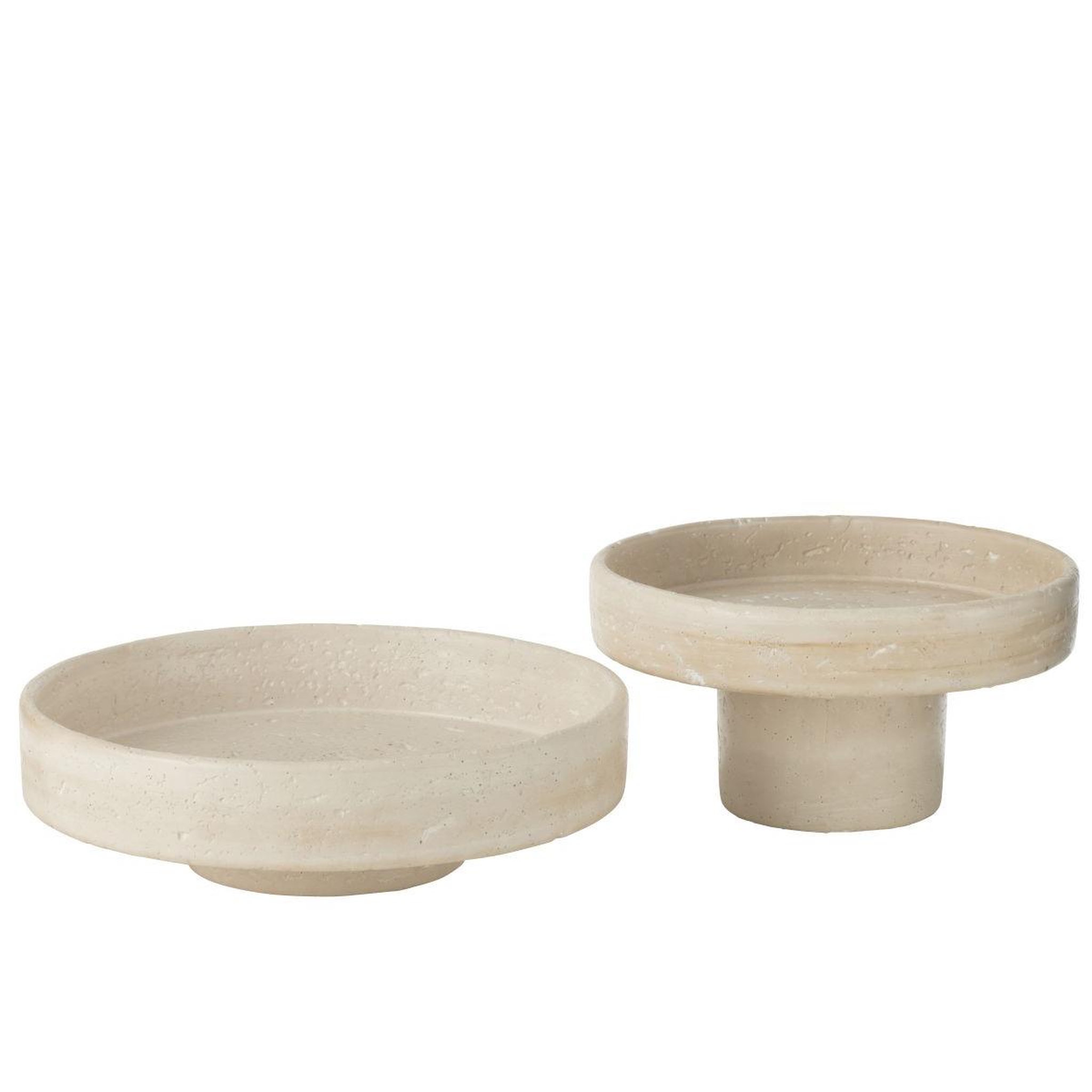 Voir la diapositive 3 : J-LINE Plateau déco en ciment  olina  33cm crème