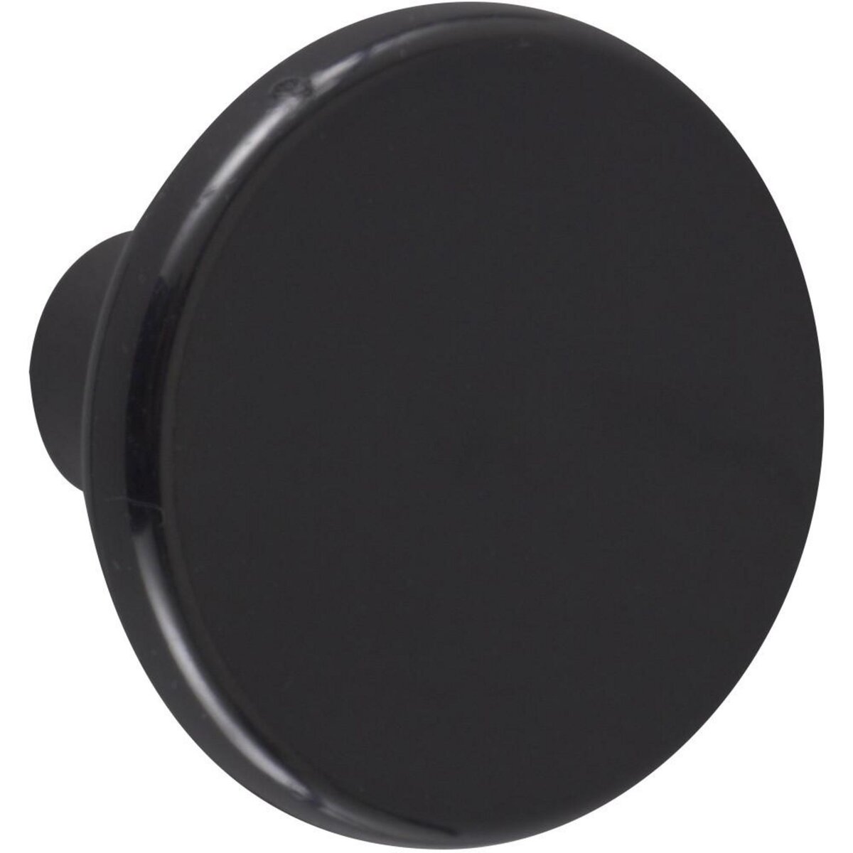 CENTRALE BRICO Lot de 6 boutons de meuble Rond noir plastique H.27 x l.33 x P.33 mm