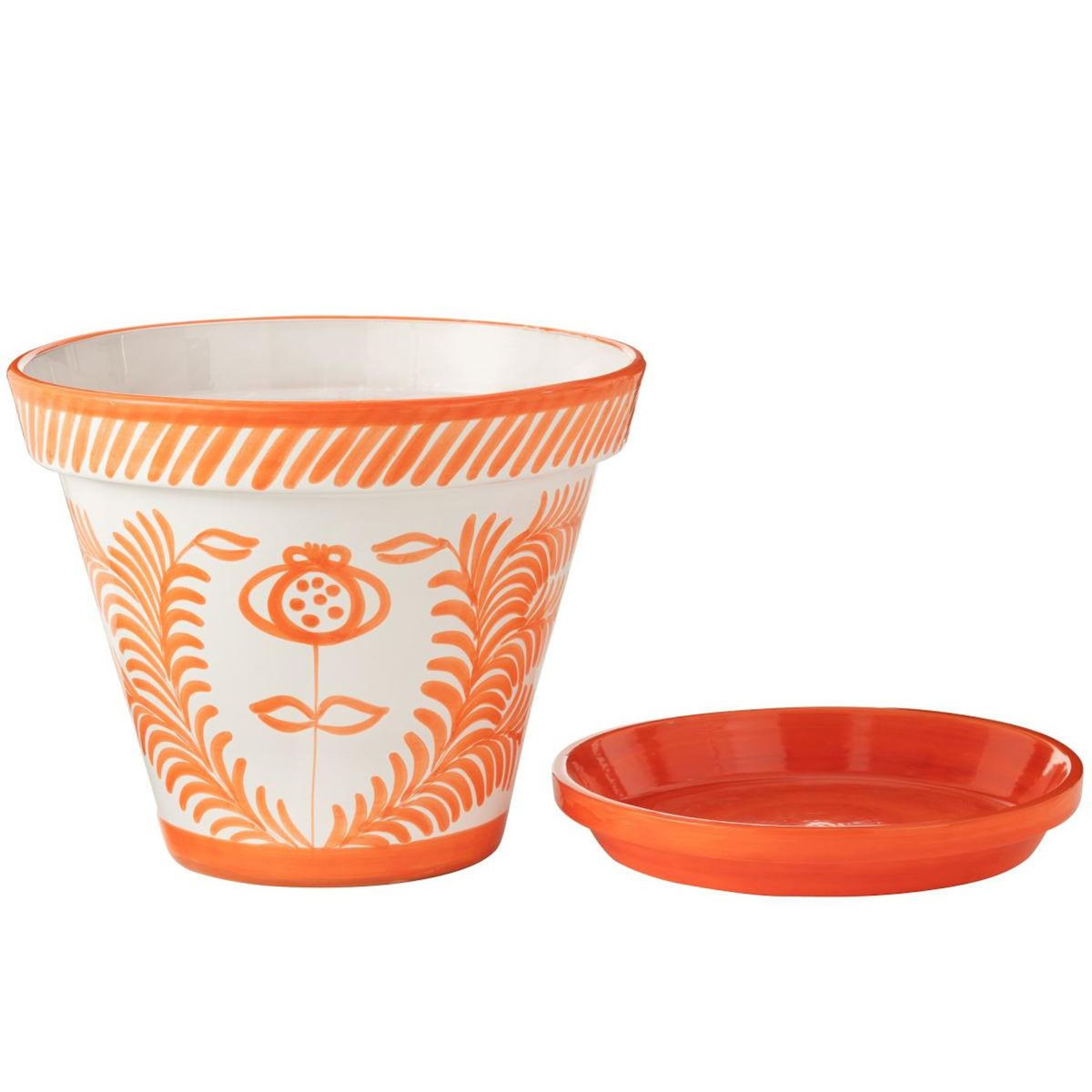Paris Prix Pot Avec Soucoupe en Céramique  Granada  50cm Orange