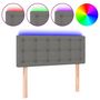 Voir la diapositive 2 : VIDAXL Tete de lit a LED Gris fonce 90x5x78/88 cm Tissu