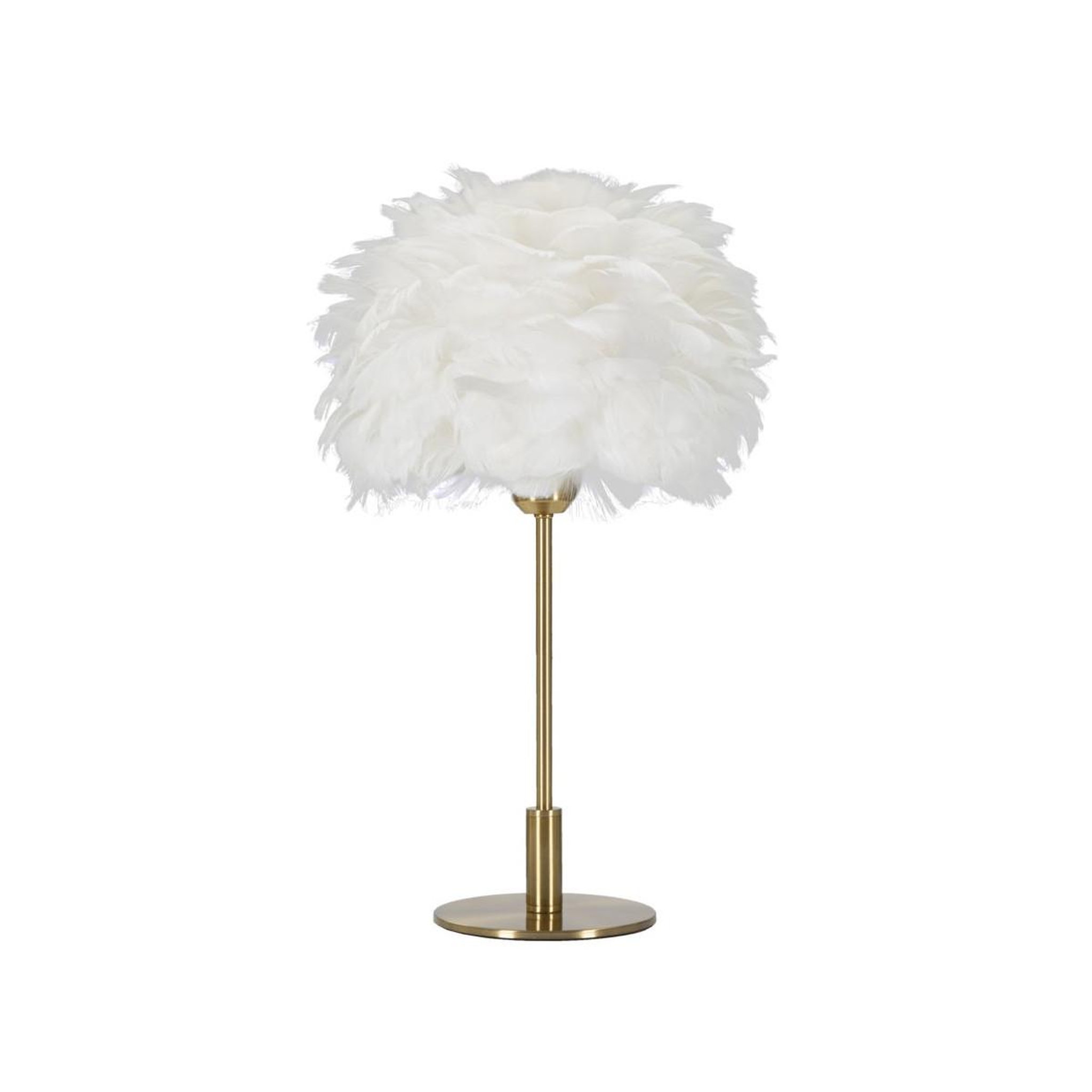 Paris Prix Lampe à poser imitation plume  ball  50cm or & blanc