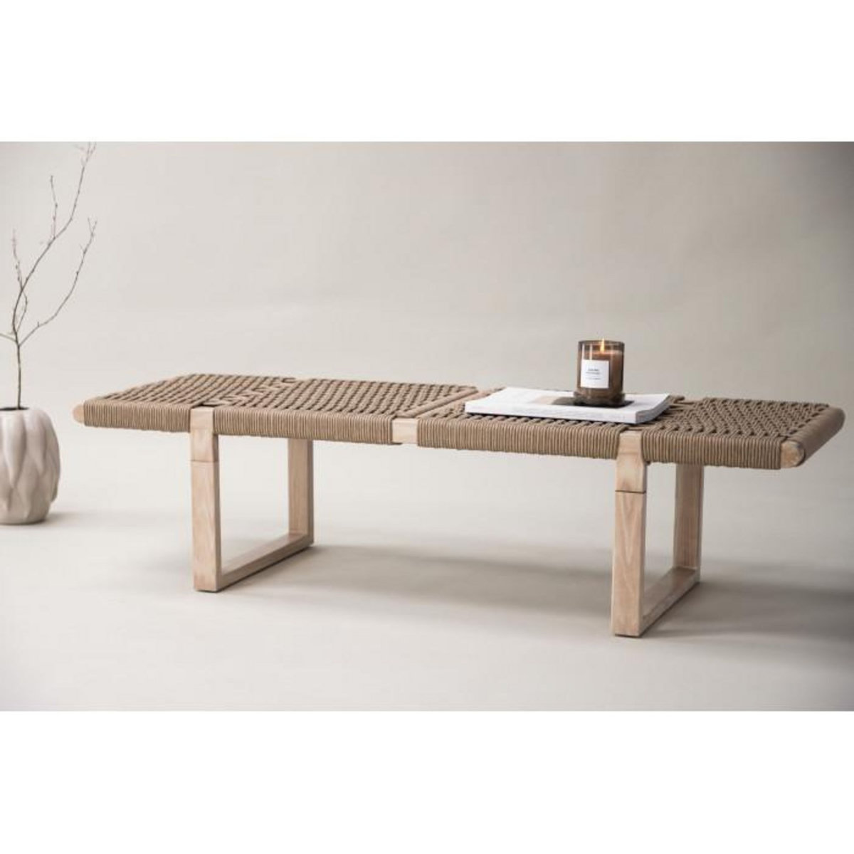 Paris Prix Banc Design en Rotin  Angon  140cm Naturel