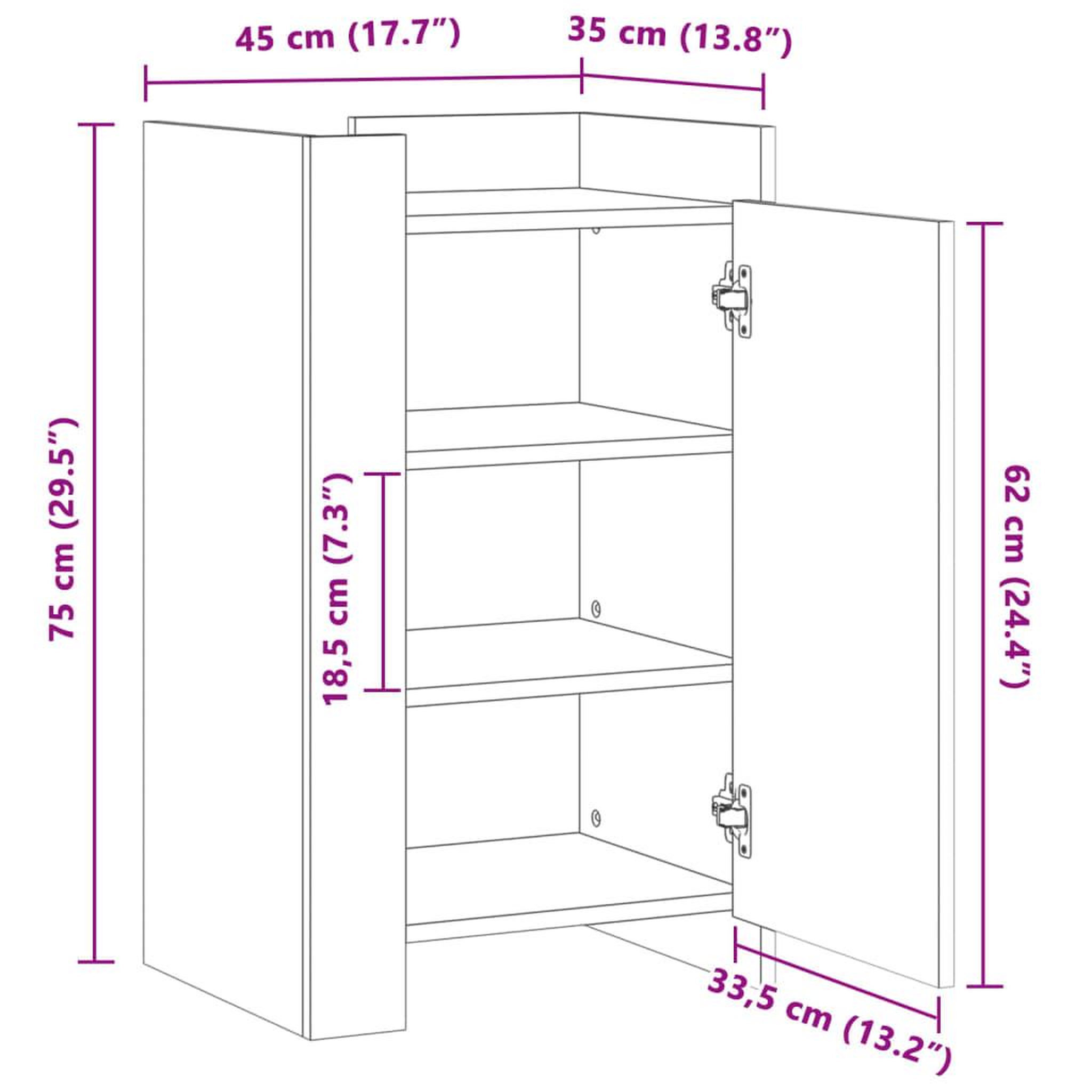 Voir la diapositive 6 : VIDAXL Buffet gris beton 45x35x75 cm Bois d'ingenierie