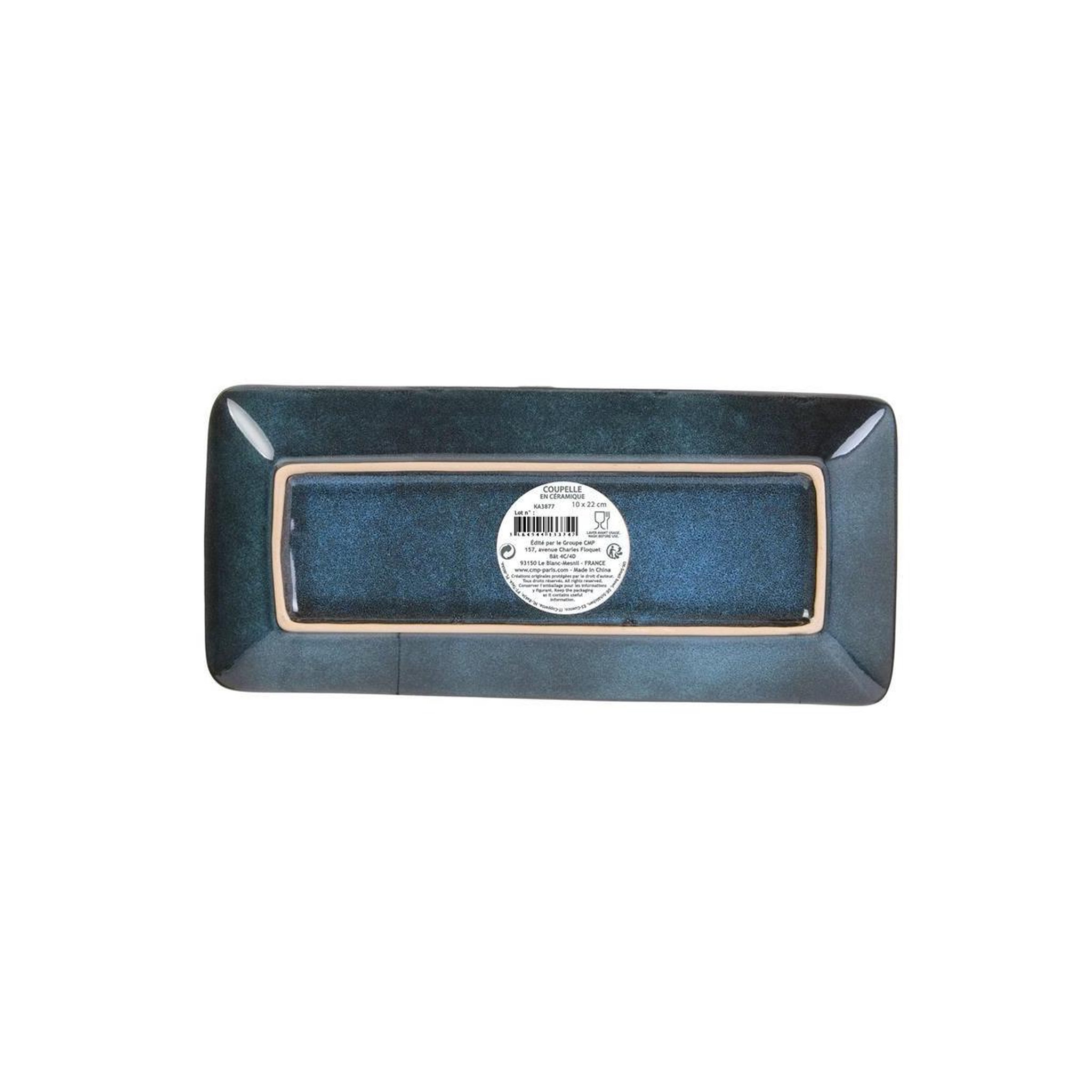 Voir la diapositive 3 : The Home Deco Factory Coupelle rectangle  au grès du temps  22cm bleu