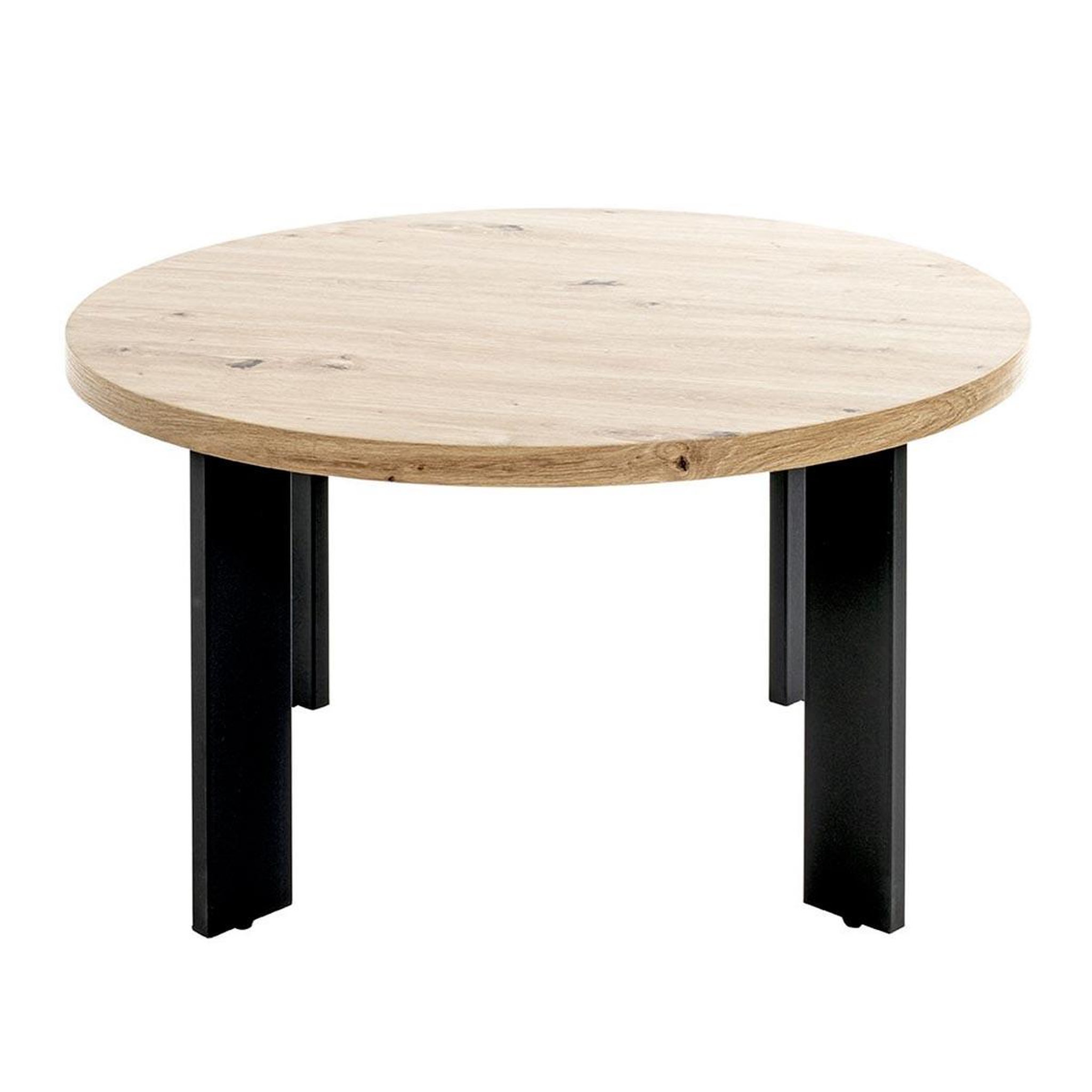 Voir la diapositive 2 : Paris Prix Table basse ronde  tiny  75cm naturel & noir