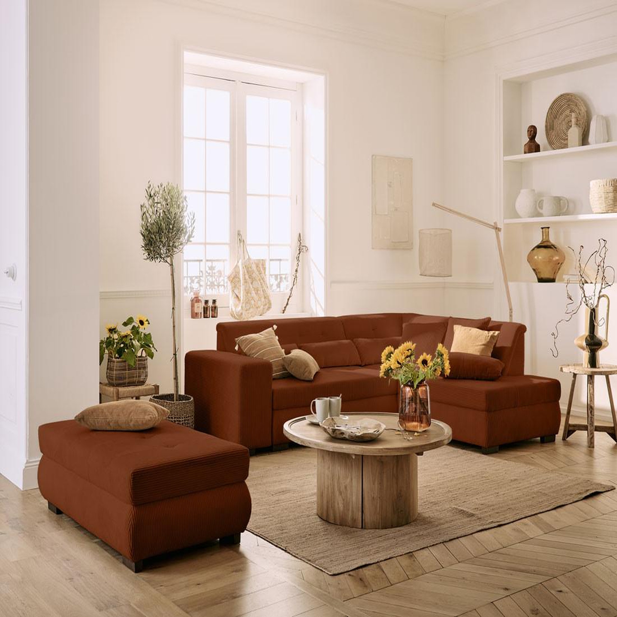 Voir la diapositive 3 : LISA DESIGN Vermont - pouf d'appoint - en velours côtelé