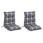 Voir la diapositive 3 : VIDAXL Coussins de chaise a dossier bas lot de 2 motif carreaux gris
