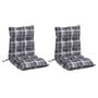 Voir la diapositive 3 : VIDAXL Coussins de chaise a dossier bas lot de 2 motif carreaux gris