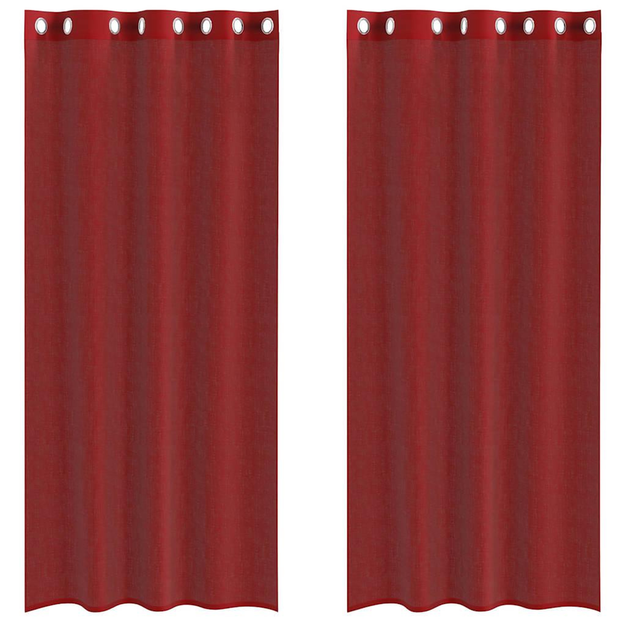 Voir la diapositive 2 : VIDAXL Rideaux en voile avec œillets 2 pcs rouge bordeaux