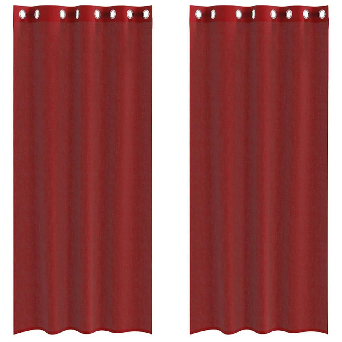 VIDAXL Rideaux en voile avec œillets 2 pcs rouge bordeaux