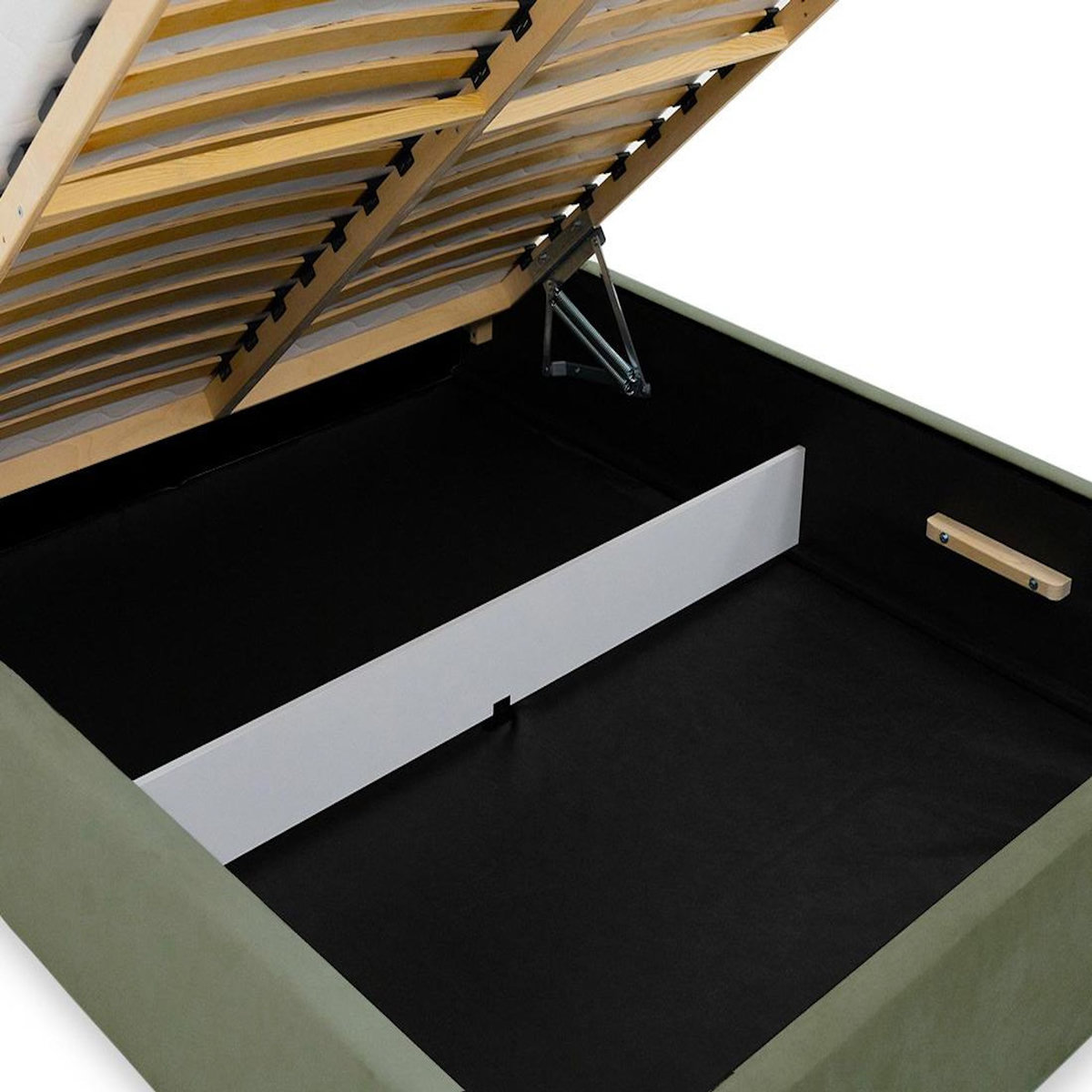 BEST MOBILIER John - lit coffre - 140x200 cm - en velours - sommier inclus