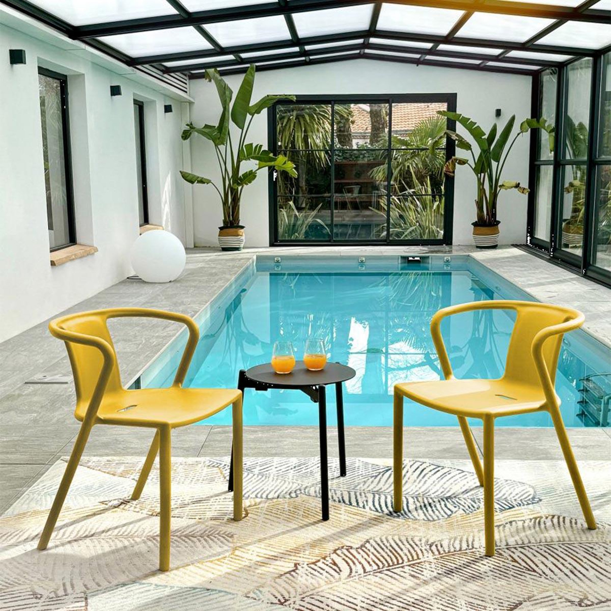 Voir la diapositive 6 : Paris Prix Lot de 2 fauteuils de jardin empilables  diego  72cm moutarde