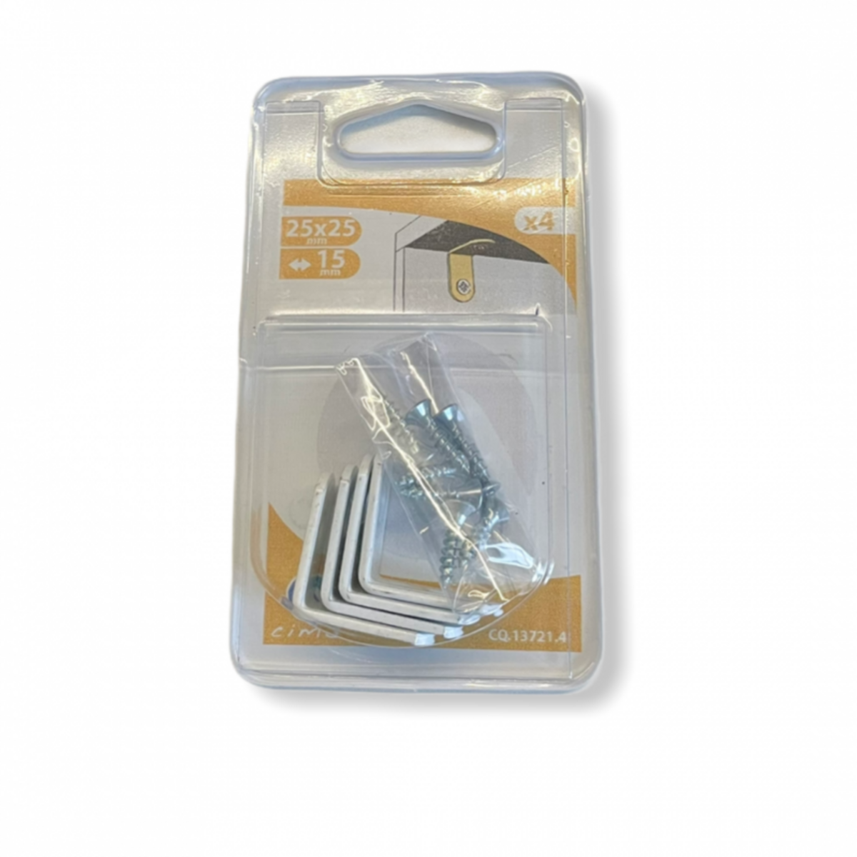 CIME Lot de 4 Équerres d'assemblage 25x25mm Blanc + vis CQ13721.4