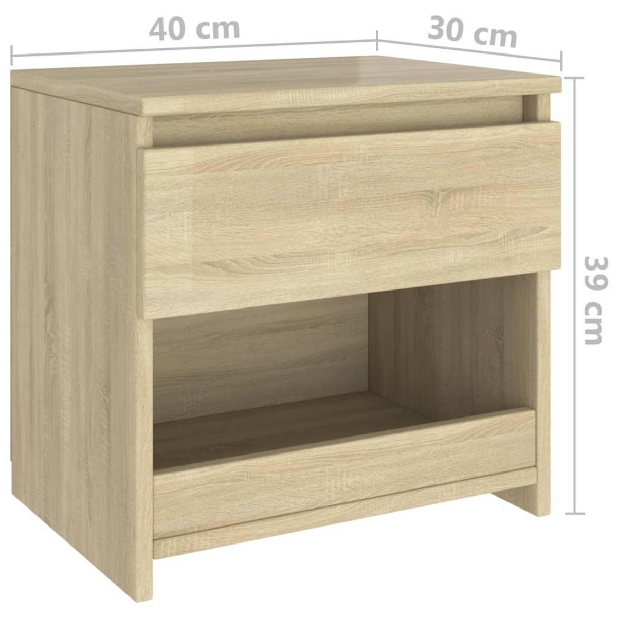 VIDAXL Table de chevet Chene sonoma 40x30x39 cm Agglomere