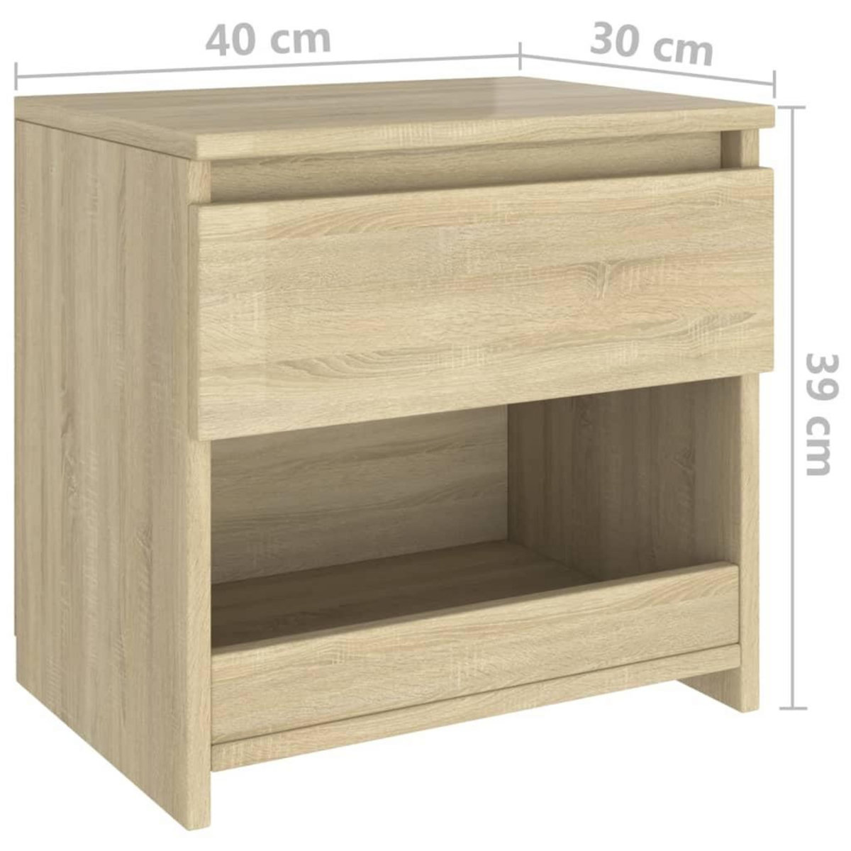 VIDAXL Table de chevet Chene sonoma 40x30x39 cm Agglomere
