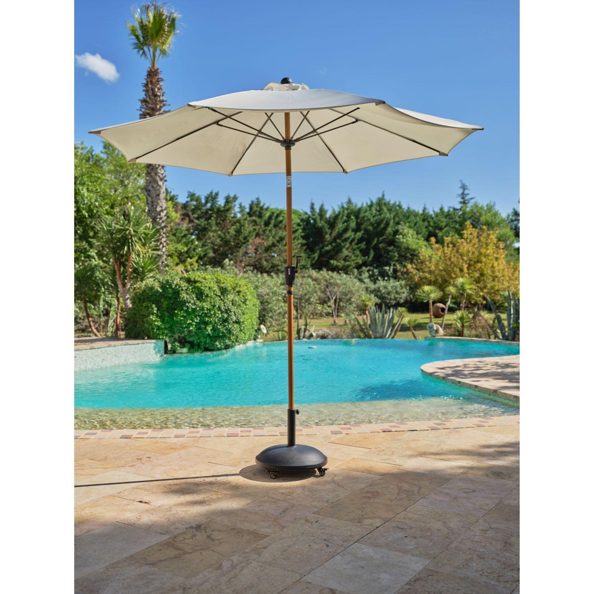 GARDENSTAR Pied de parasol rond - Résine - 25 kgs - Noir