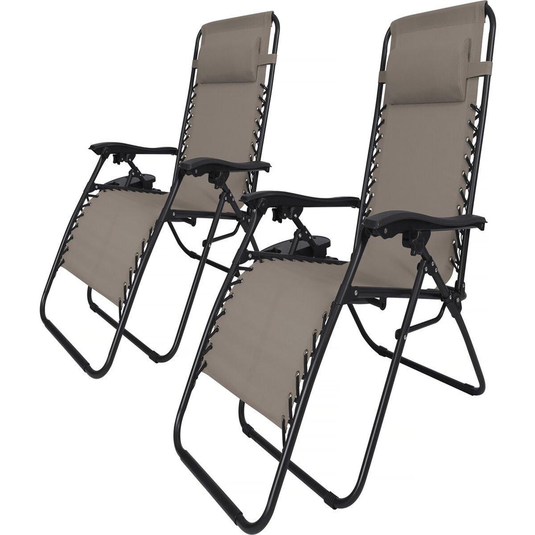 Habitat et Jardin Lot de 2 fauteuils de jardin inclinable zéro gravité  sintra  - taupe