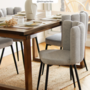 Voir la diapositive 6 : Rendez vous déco Lot de 2 chaises en tissu gris et pieds en métal noir - Rosy