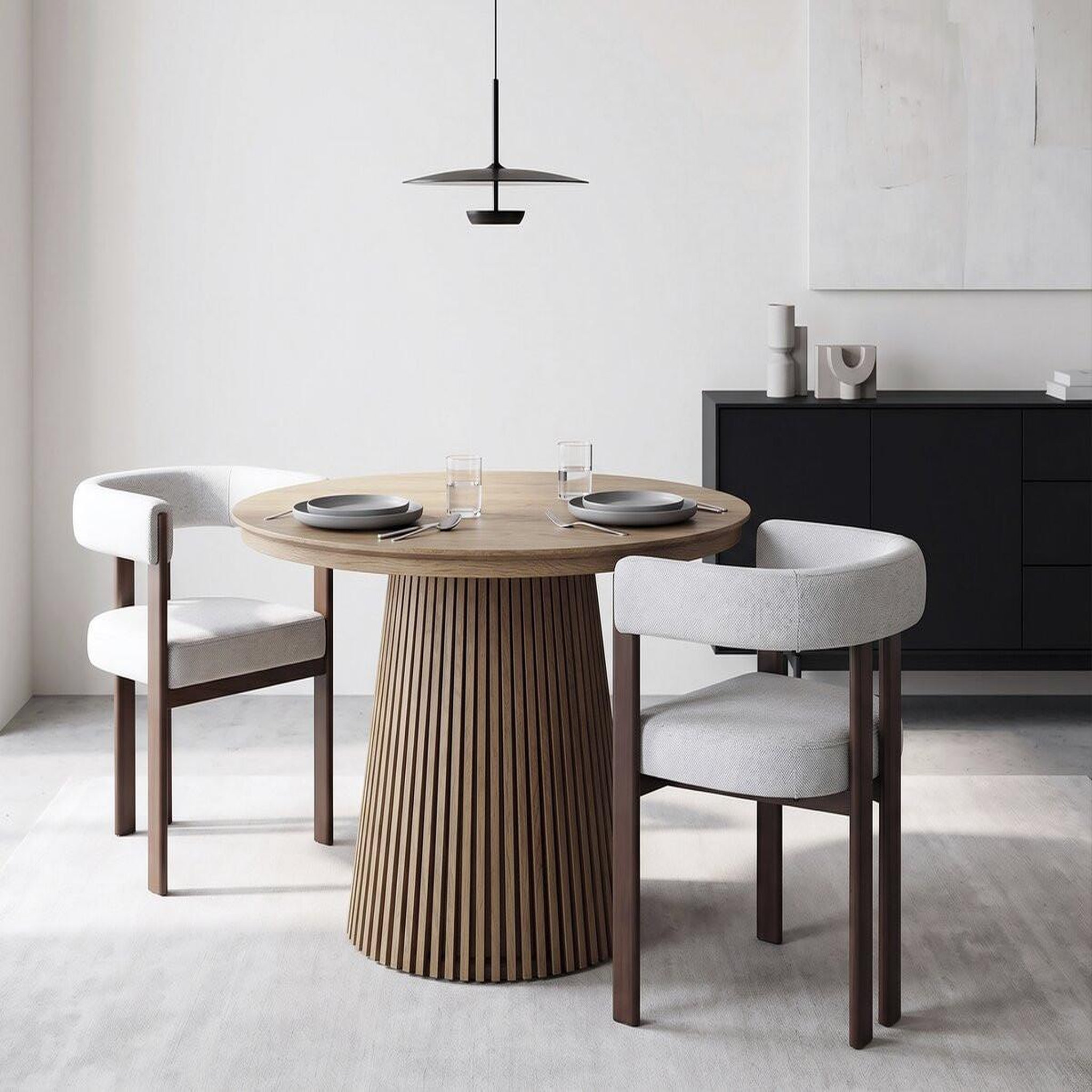 Voir la diapositive 2 : Habitat et Jardin Fauteuil de salle à manger imitation bois  neora  - gris clair