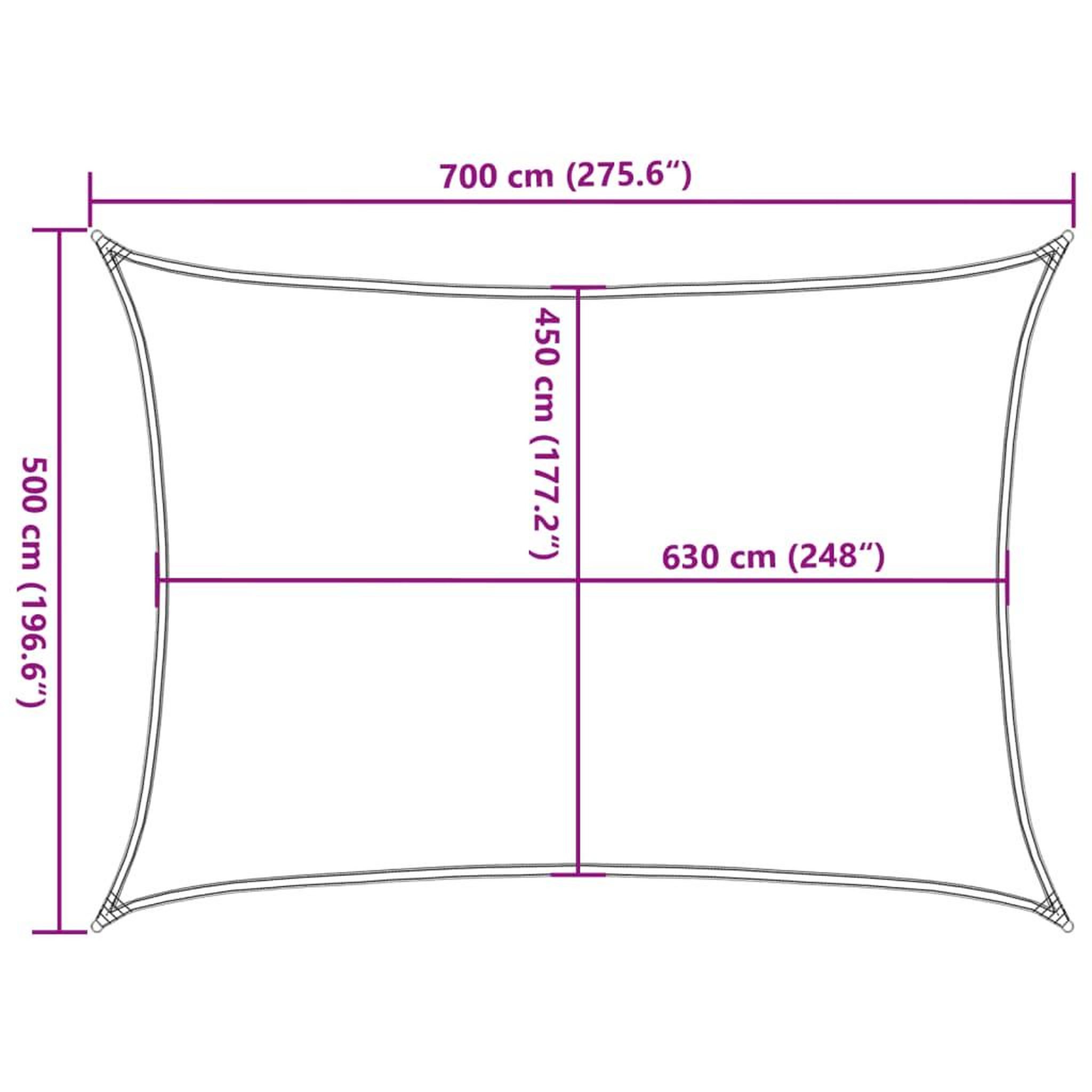 Voir la diapositive 6 : VIDAXL Voile d'ombrage 160 g/m^2 Creme 5x7 m PEHD