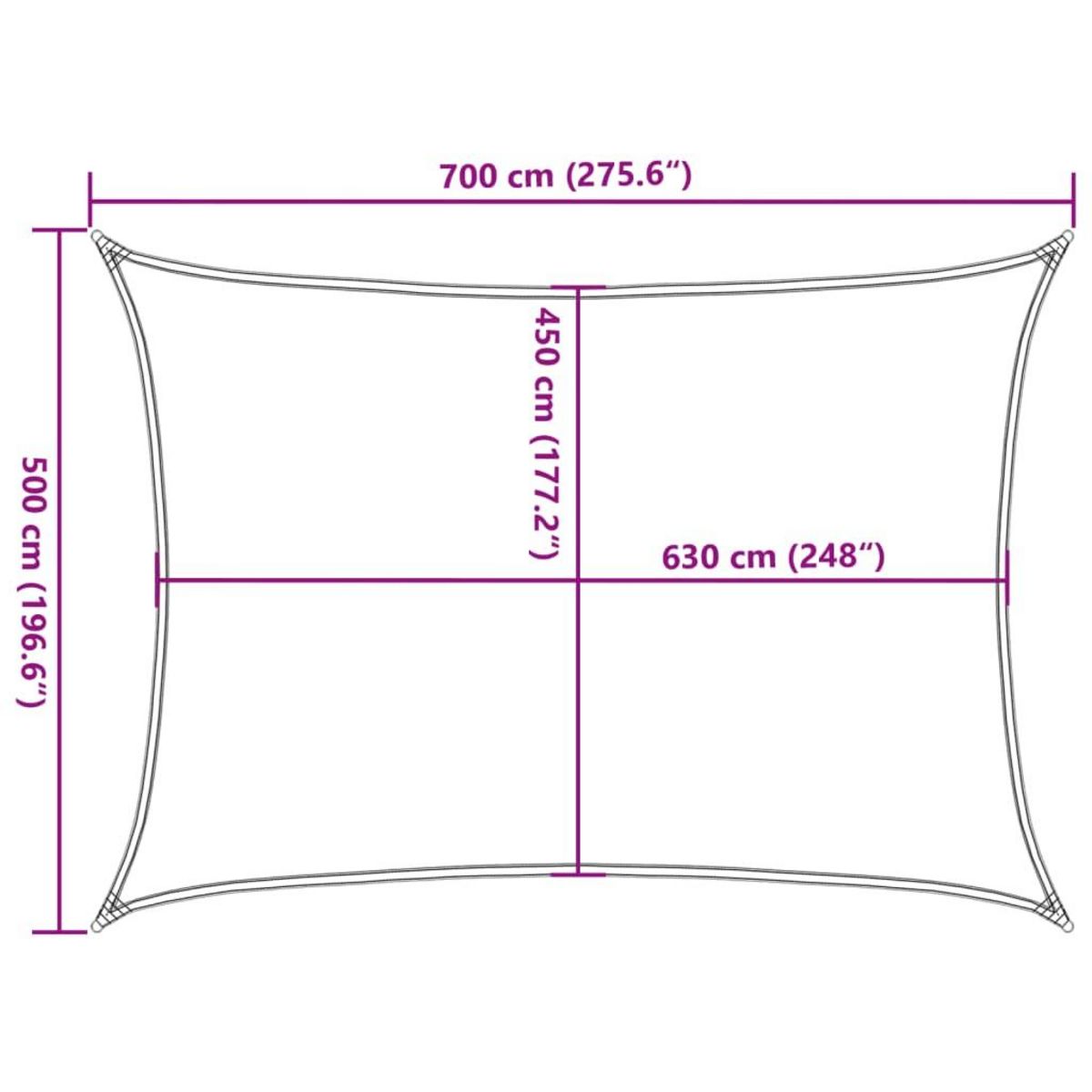 VIDAXL Voile d'ombrage 160 g/m^2 Creme 5x7 m PEHD