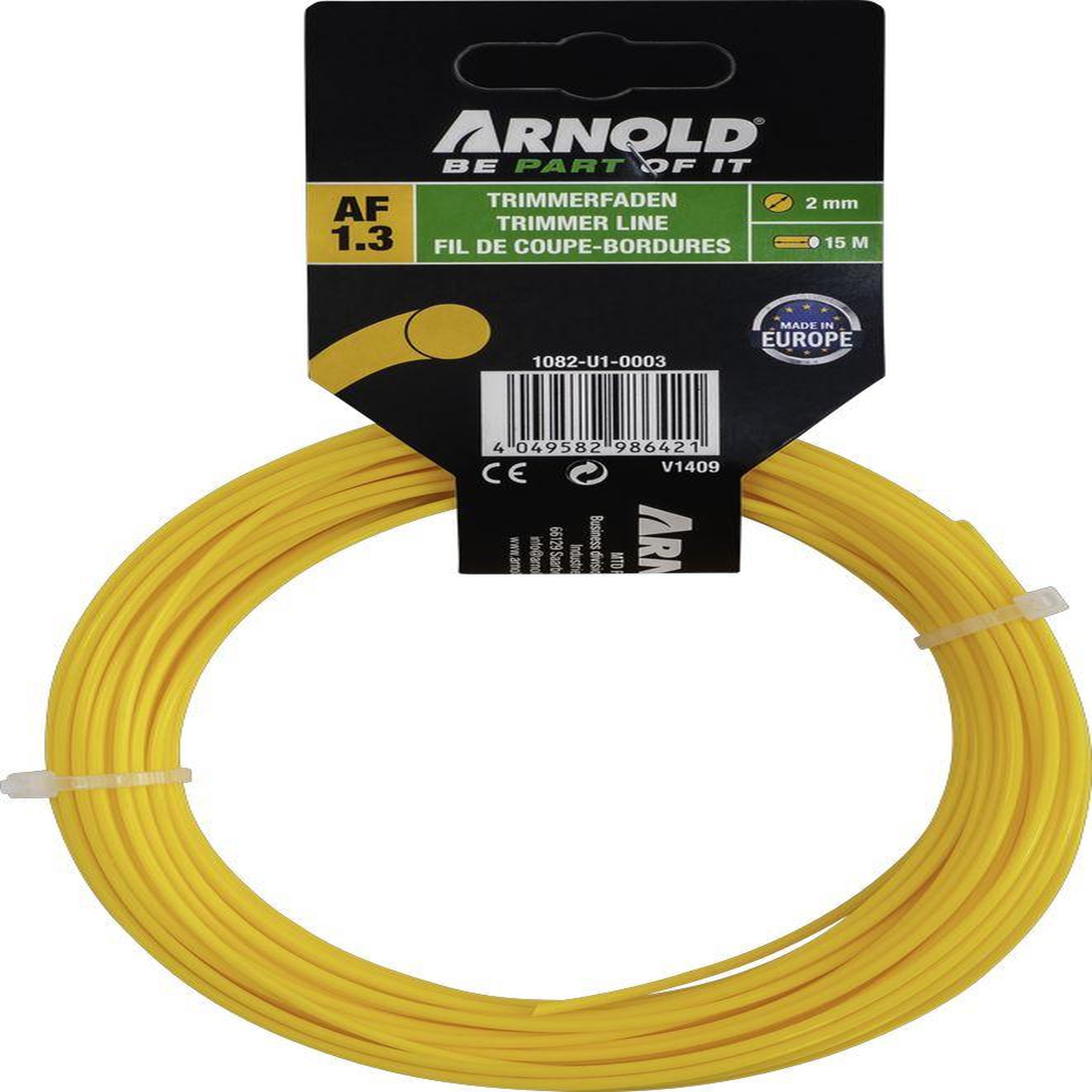 ARNOLD Fil de coupe-bordure rond en nylon 2,0 mm × 15 m