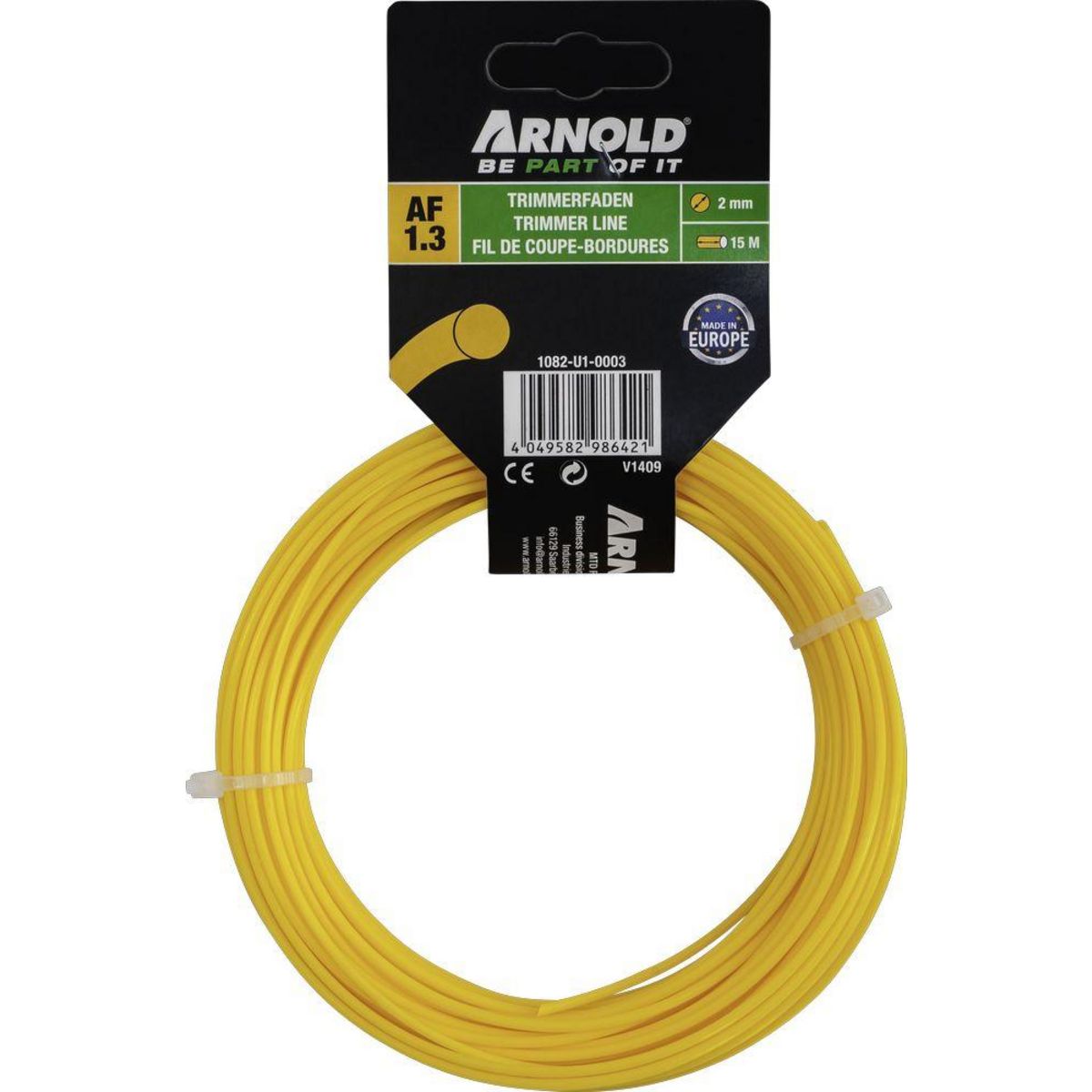 ARNOLD Fil de coupe-bordure rond en nylon 2,0 mm × 15 m