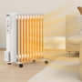 Voir la diapositive 2 : HOMCOM Radiateur électrique bain d'huile 2500W - 3 puissances - 11 éléments - mobile - blanc