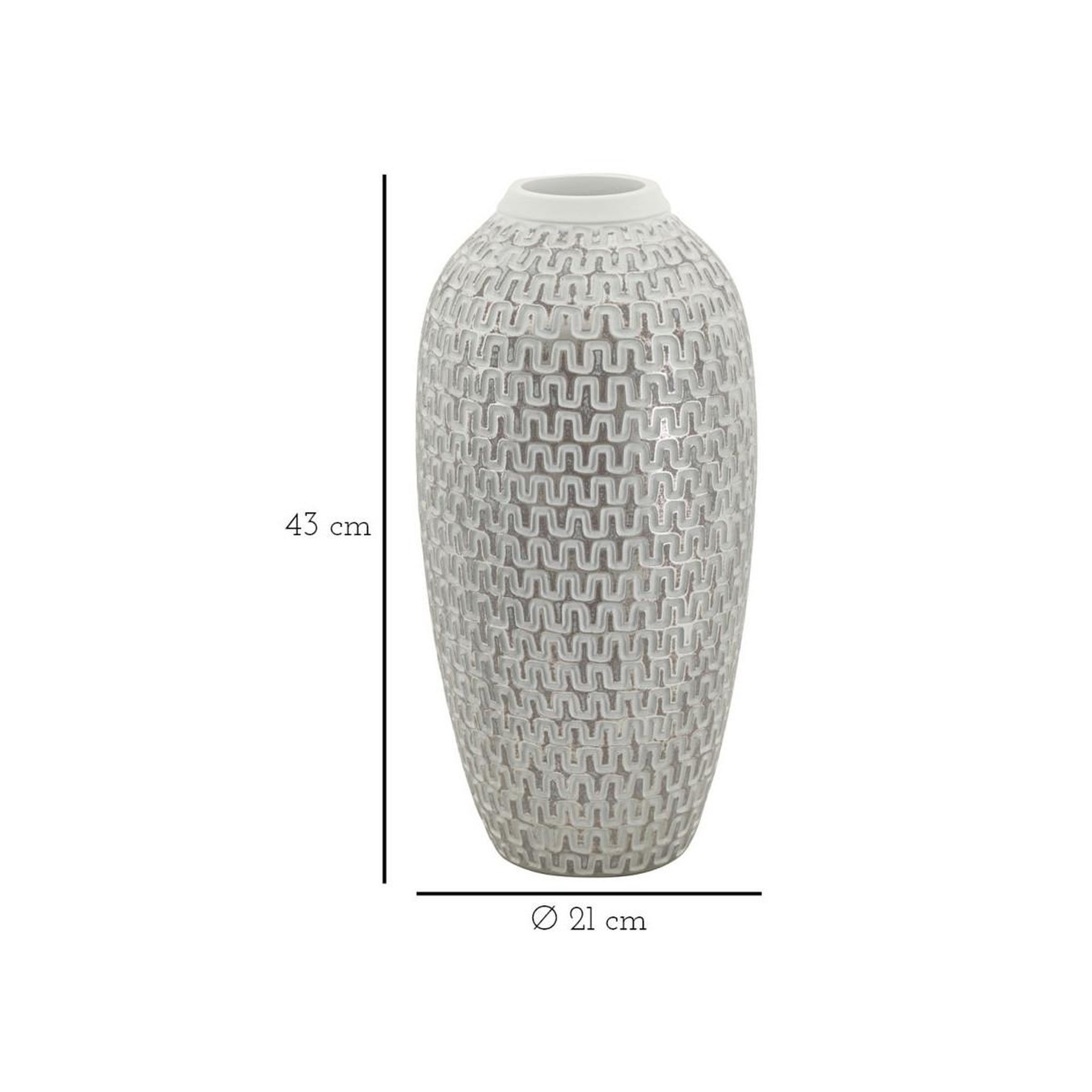Voir la diapositive 6 : Paris Prix Vase déco en résine  wave  43cm blanc