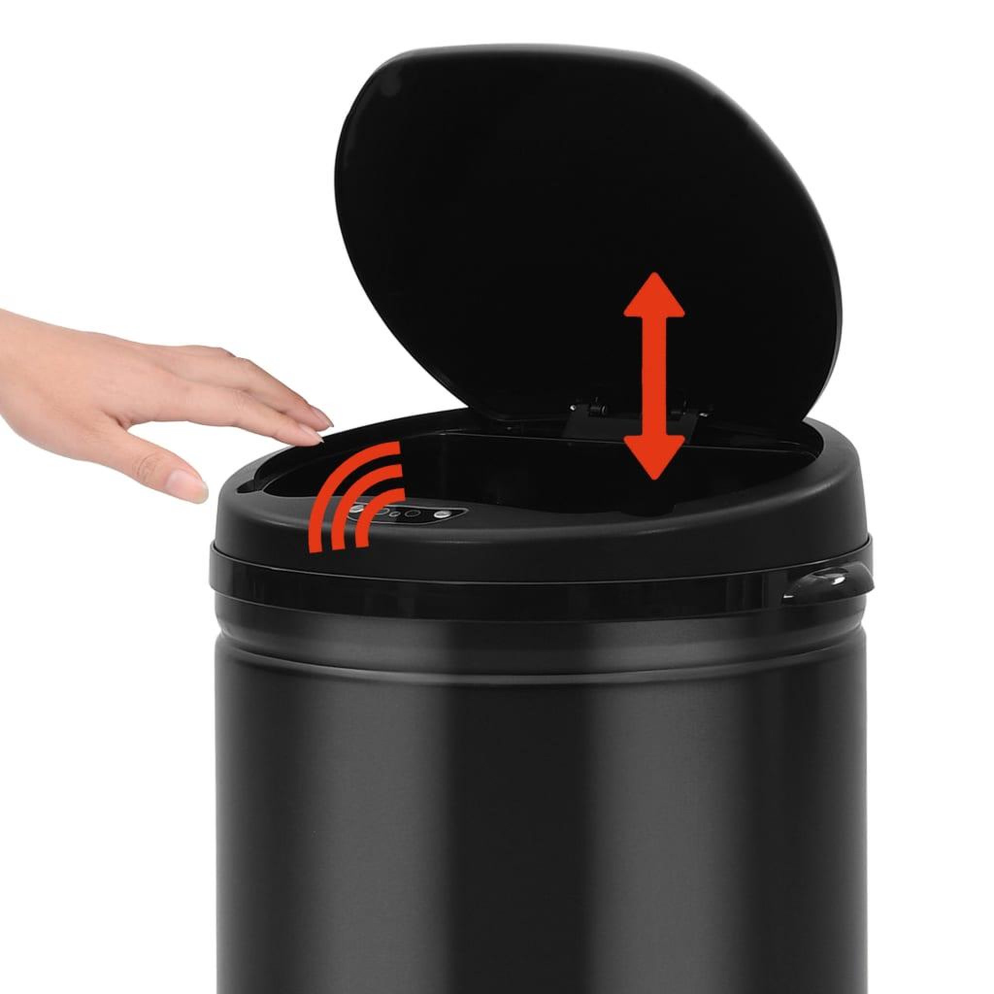 Voir la diapositive 5 : VIDAXL Poubelle a capteur automatique 30 L Acier au carbone Noir