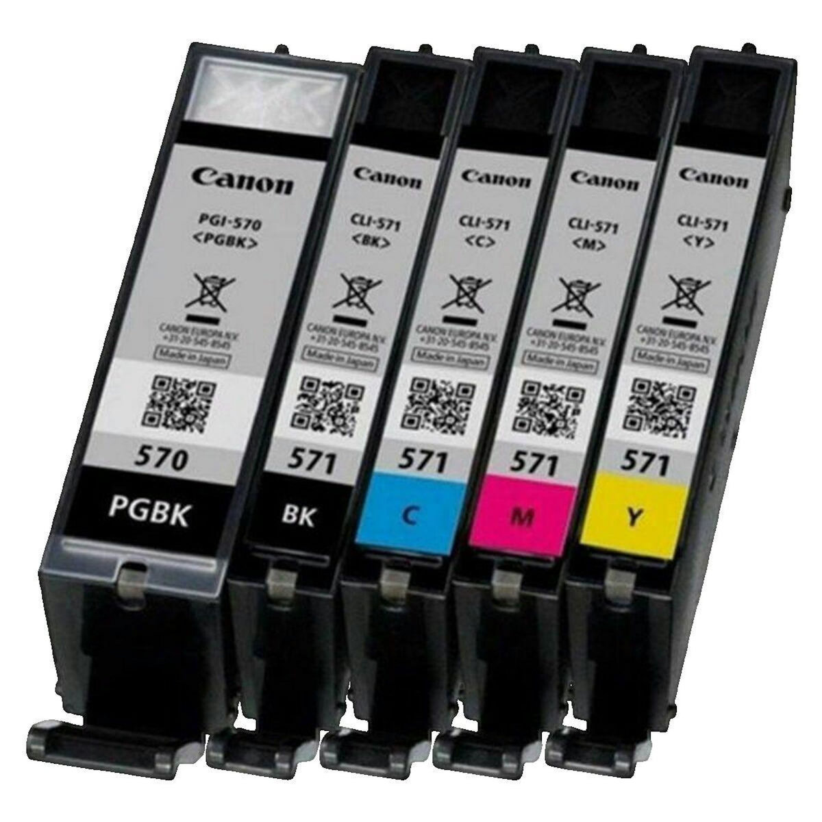 Canon Pack de cartouches d'encre Canon PGI-570PGBK + CLI-571 original multipack noir et couleur pour imprimantes Pixma