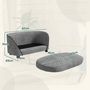 Voir la diapositive 3 : PAWHUT Canapé pour chien design - coussin déhoussable - dim. 67L x 43l x 31H cm - velours gris