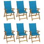 Voir la diapositive 1 : VIDAXL Chaises pliables de jardin lot de 6 avec coussins Bois d'acacia