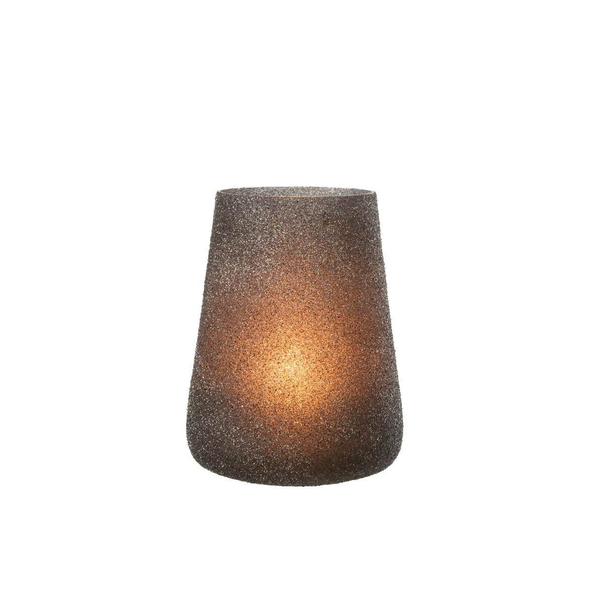Voir la diapositive 2 : J-LINE Photophore à Paillettes en Verre  Lorie  23cm Mauve
