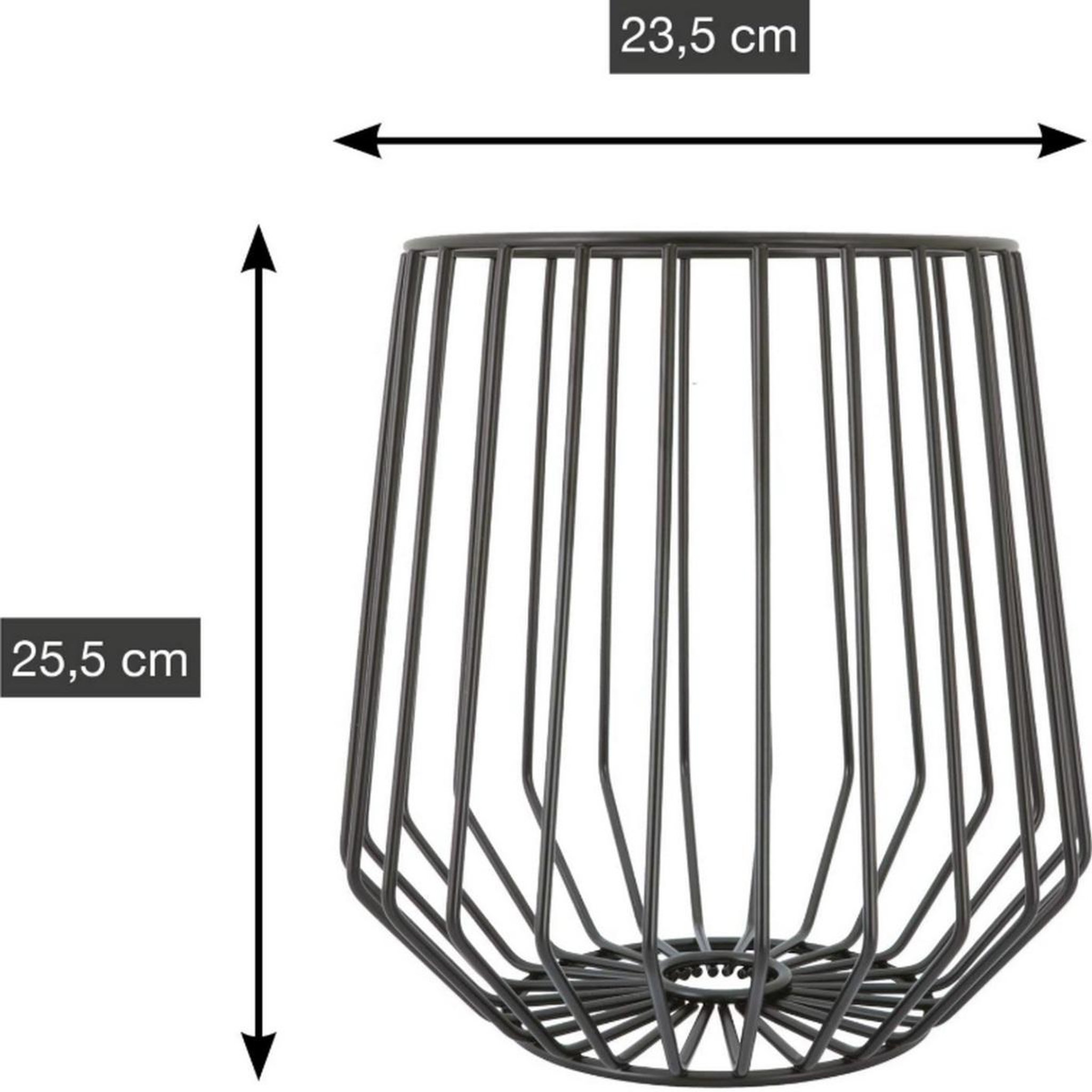 Voir la diapositive 3 : point virgule Panier à fruits et légumes en fil métal noir - PV-CHR-3052