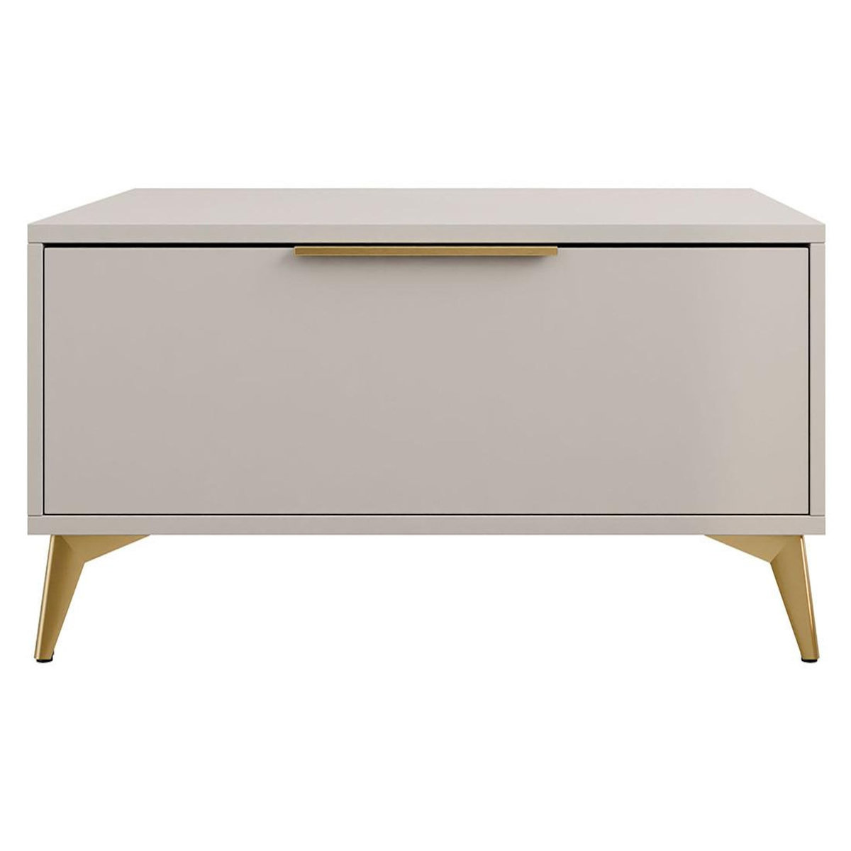 BEST MOBILIER Boccioni - table basse - beige - 1 tiroir - 104 cm