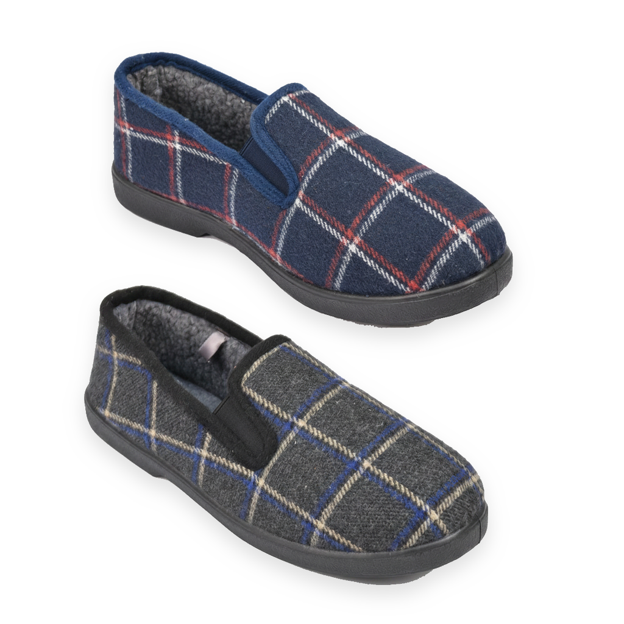 Voir la diapositive 1 : OZABI Ozabi pantoufles charentaises homme pack de 2 paires semelle antidérapante