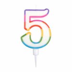 Paris Prix Bougie d'Anniversaire  Chiffre 5  10cm Multicolore