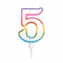 Voir la diapositive 1 : Paris Prix Bougie d'Anniversaire  Chiffre 5  10cm Multicolore