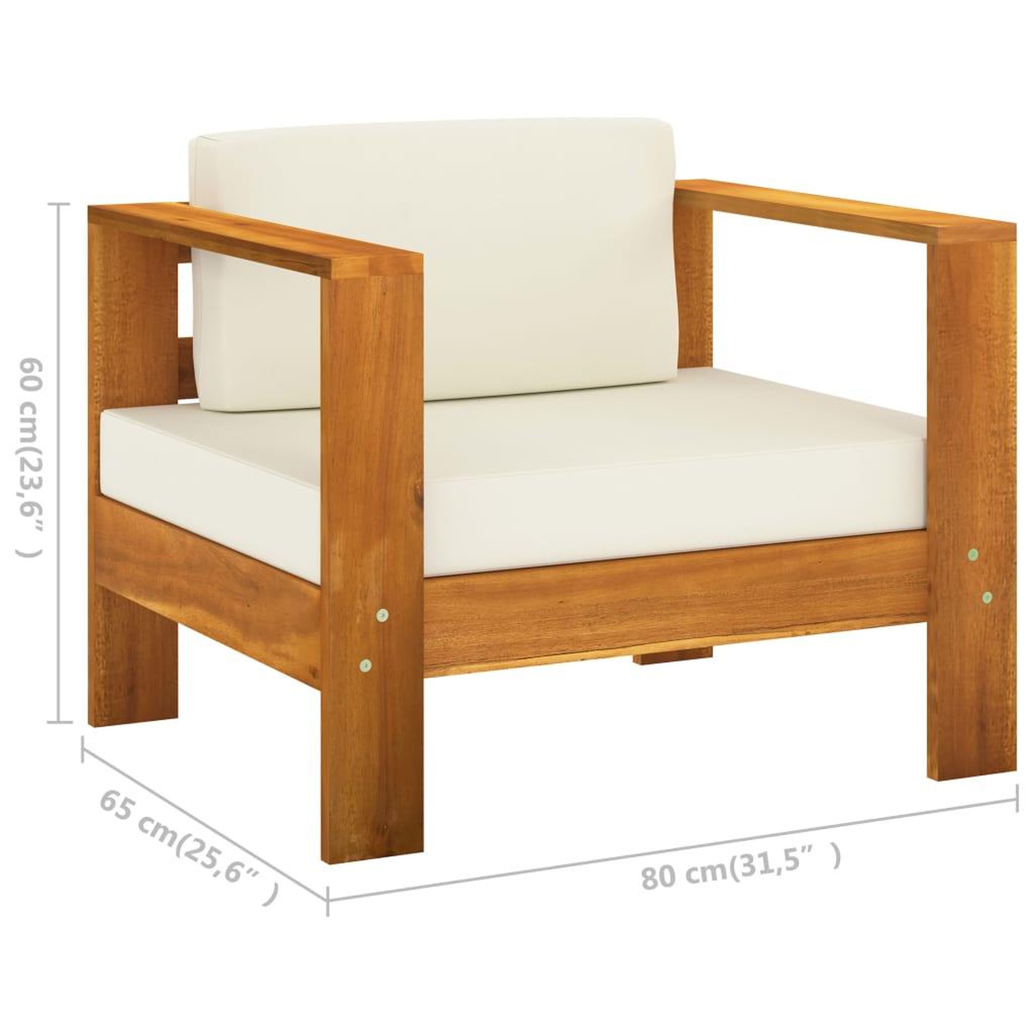 Voir la diapositive 6 : VIDAXL Salon de jardin 8 pcs avec coussins blanc creme Bois d'acacia