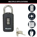 Master lock 656EURDBLK Cadenas à combinaison avec clé de secours pour un usage extérieur, 120 x 48 x 20 mm