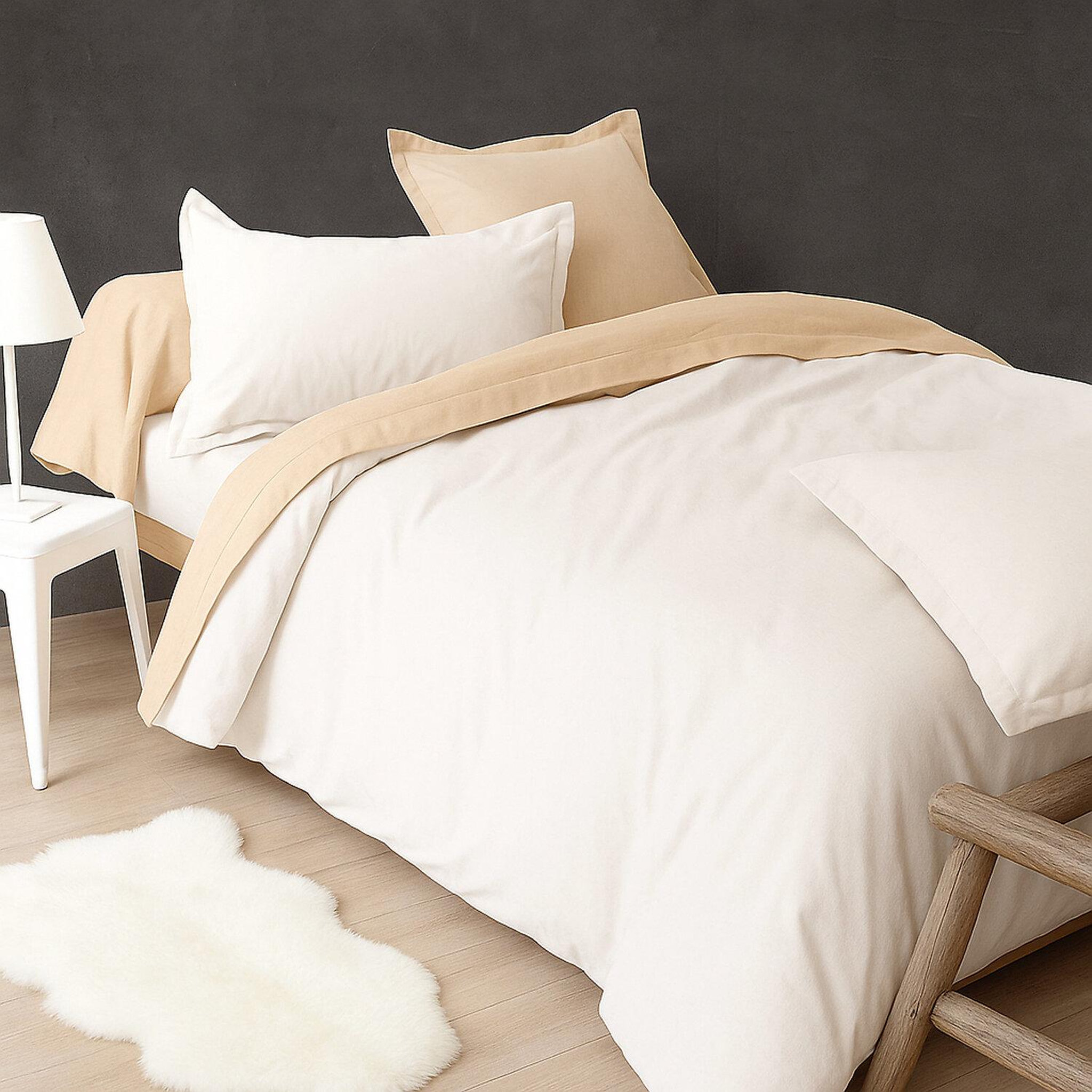 Voir la diapositive 3 : Home collection Taie oreiller 50x70 cm avec volant blanc