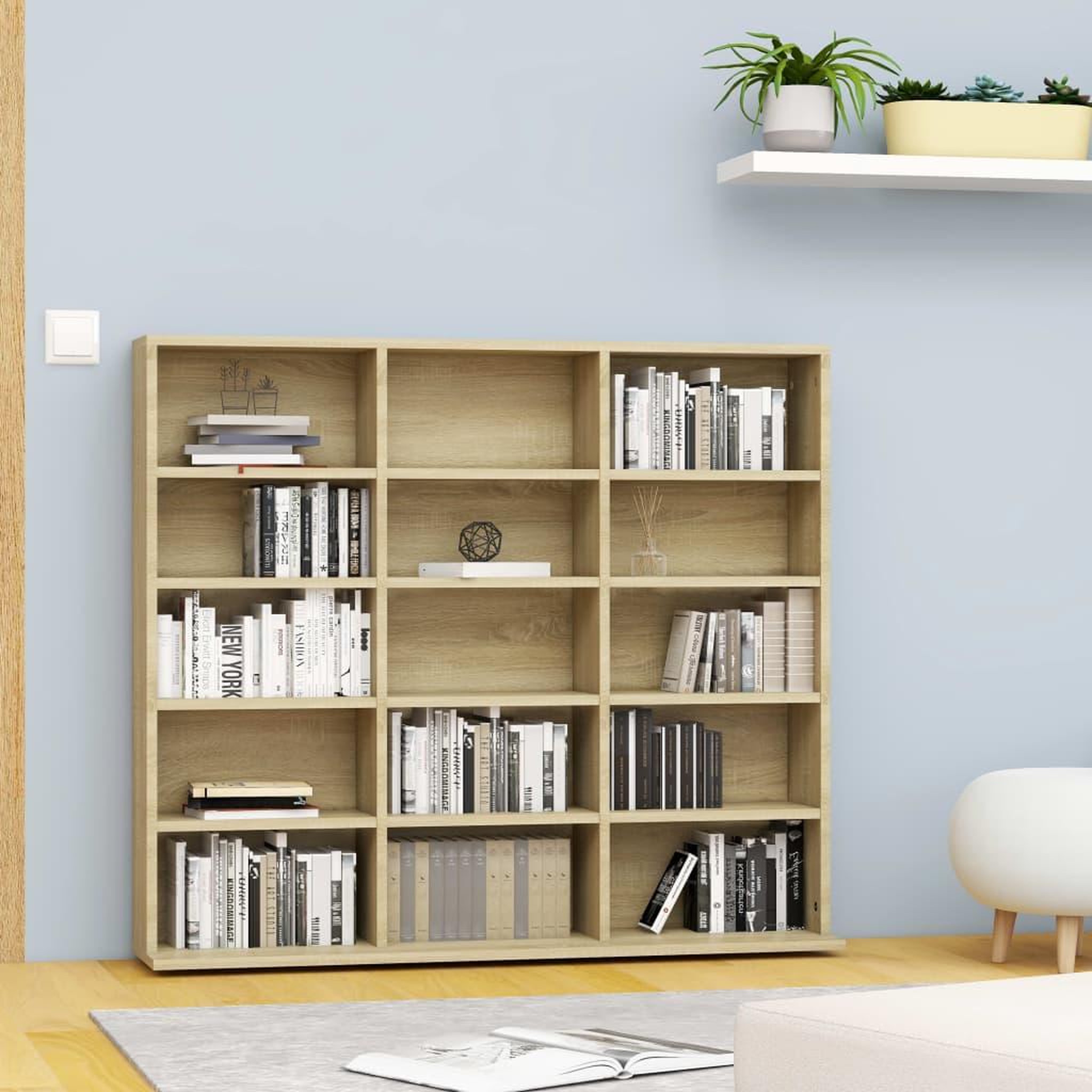 Voir la diapositive 1 : VIDAXL Armoire a CD Chene sonoma 102x23x89,5 cm Bois d'ingenierie
